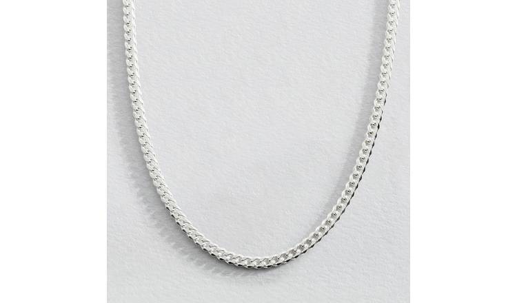 Mens silver curb on sale chain 24 inch