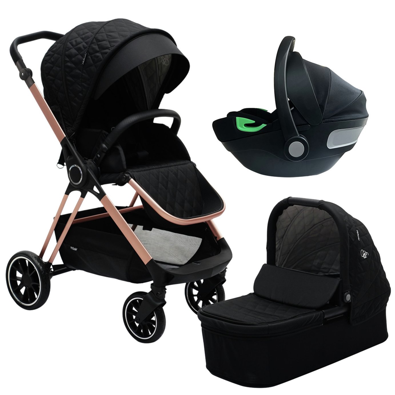 My Babiie MB250i Billie Faiers Black Quilted Travel System