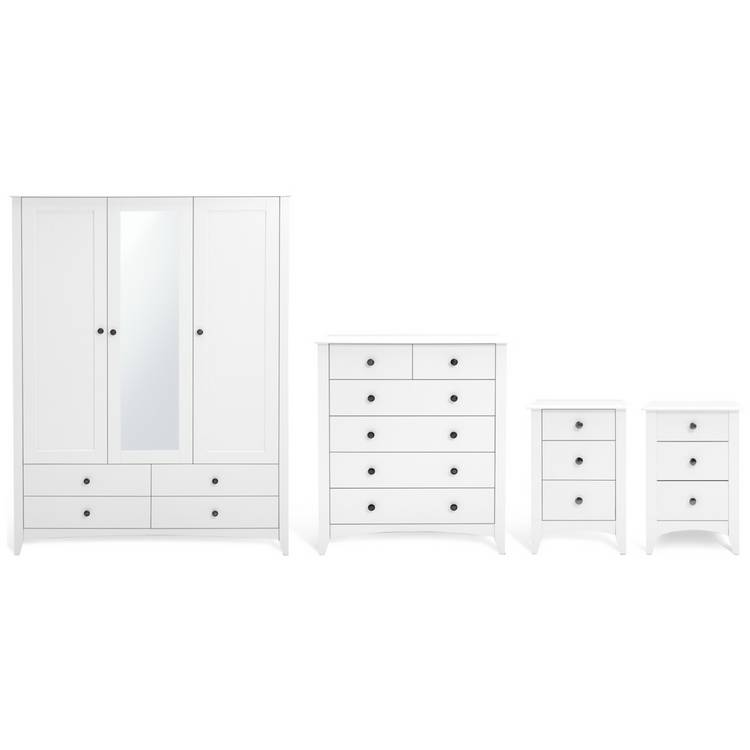 Habitat Minato 4 Piece 3 Door Wardrobe Set - White 0