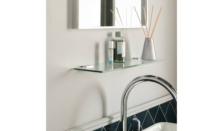 Argos Home Glass Bathroom Shelf - Chrome