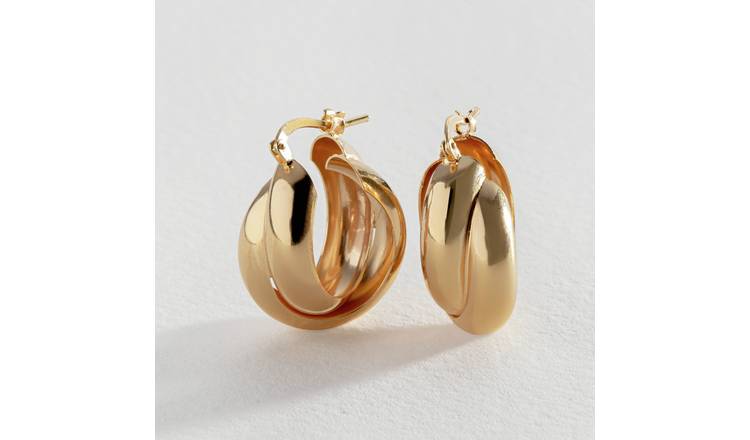 Argos hoop gold on sale earrings