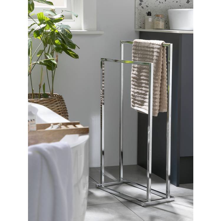 Habitat 2 Tier Freestanding Towel Rail - Chrome 0