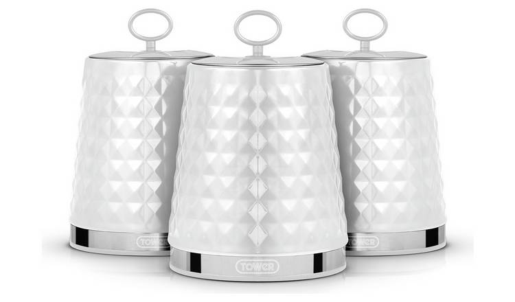 Tower Solitaire Pack of 3 Canisters - White