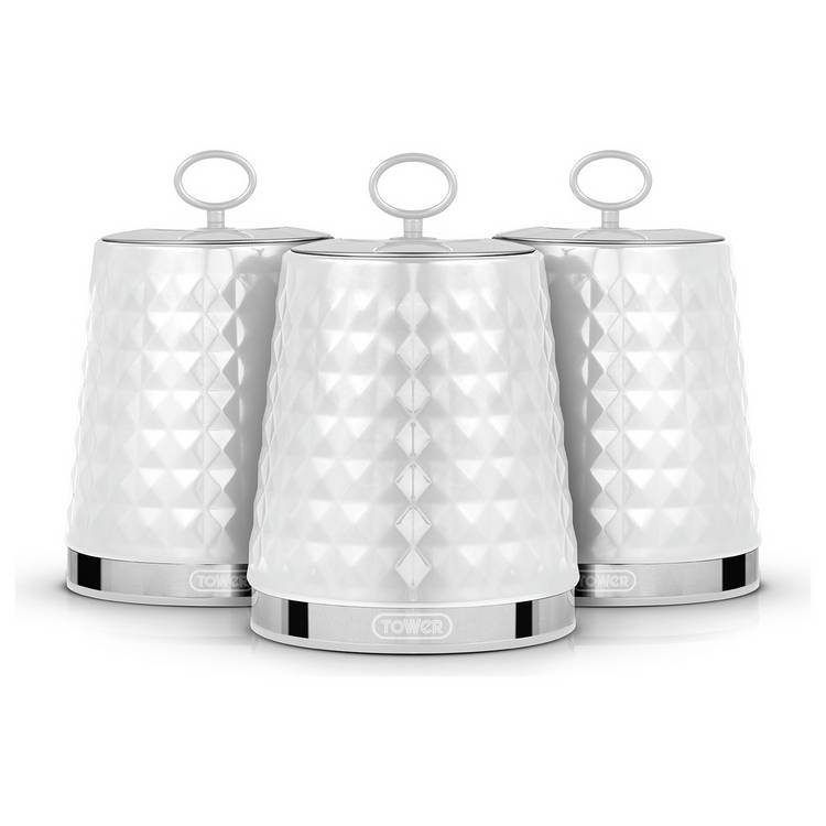 Tower Solitaire Pack of 3 Canisters - White 0