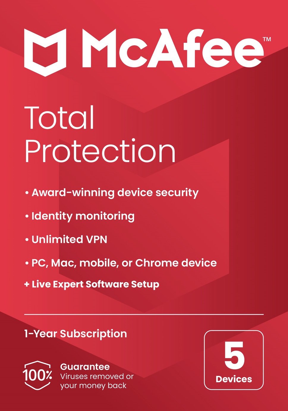 McAfee TechMaster Software Support Total Protection 1 Yr, 5D