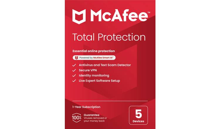 McAfee TechMaster Software Support Total Protection 1 Yr, 5D