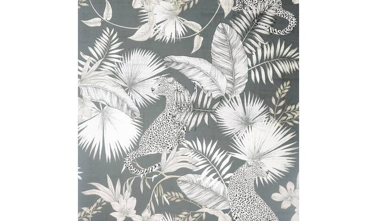Arthouse Jungle Theme Grey Wallpaper