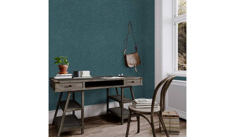 Arthouse Urban Weave Deep Teal Wallpaper