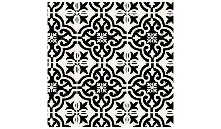 Arthouse Motif Geometric Wall Tile Black Wallpaper