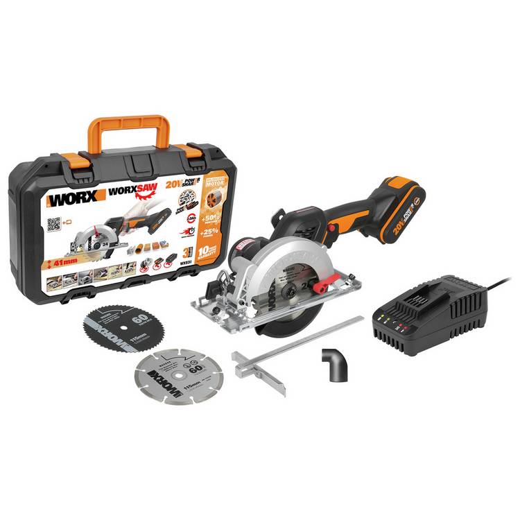 Worx WX531 Cordless Compact Circular Saw - 20V 0