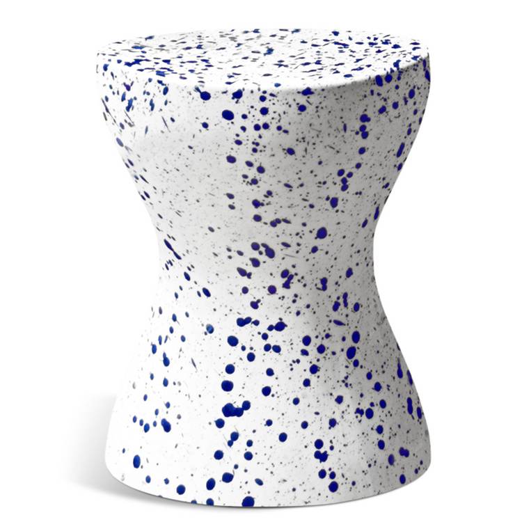 Habitat Jackson Round Side Table - Blue & White 0