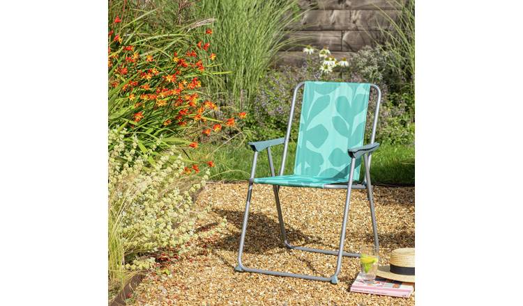 Habitat Folding Metal Garden Chair - Green