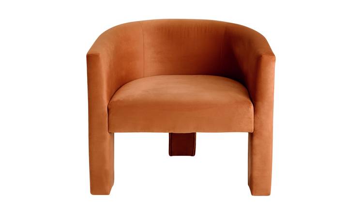 Argos Home Lazlo Velvet Chair - Orange