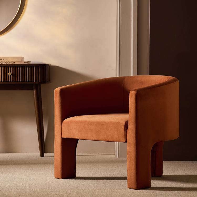 Argos Home Lazlo Velvet Chair - Orange 0