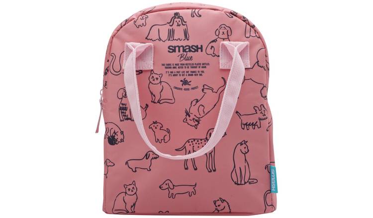 Smash Cat Dog Coral Lunch Bag