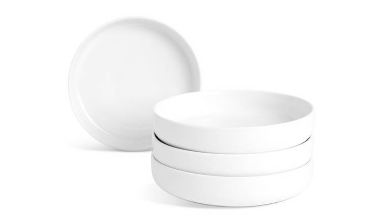 Habitat Riko Blate Set of 4 Porcelain Blates - White