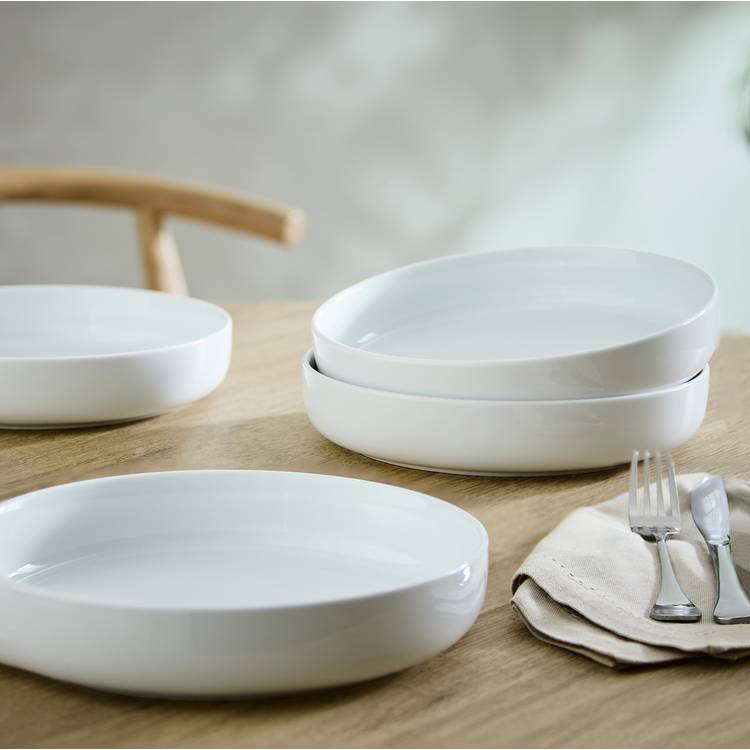 Habitat Riko Blate Set of 4 Porcelain Blates - White 0