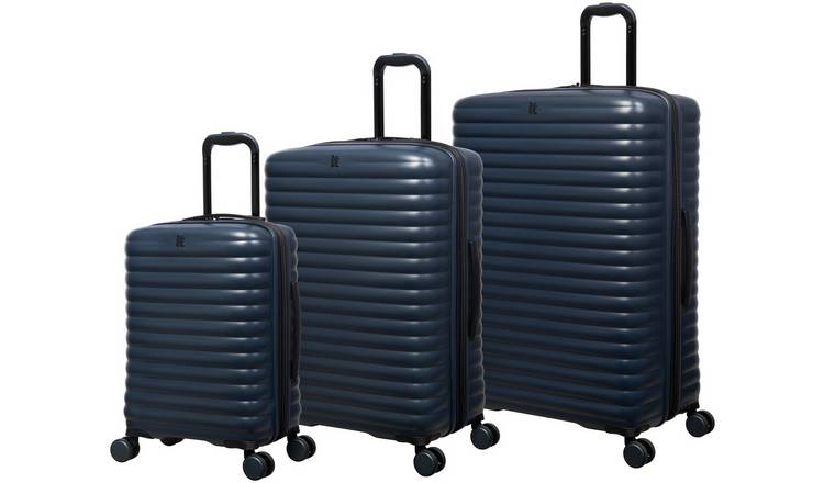 IT Luggage Speedbump 3pc 8 Wheel Hard Suitcase Set - Navy