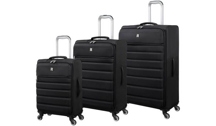 IT Luggage Striving 3pc 8 Wheel Suitcase Set - Black