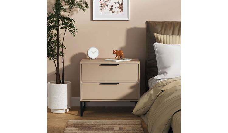 Welcome Messina 2 Drawer Bedside Table - Beige