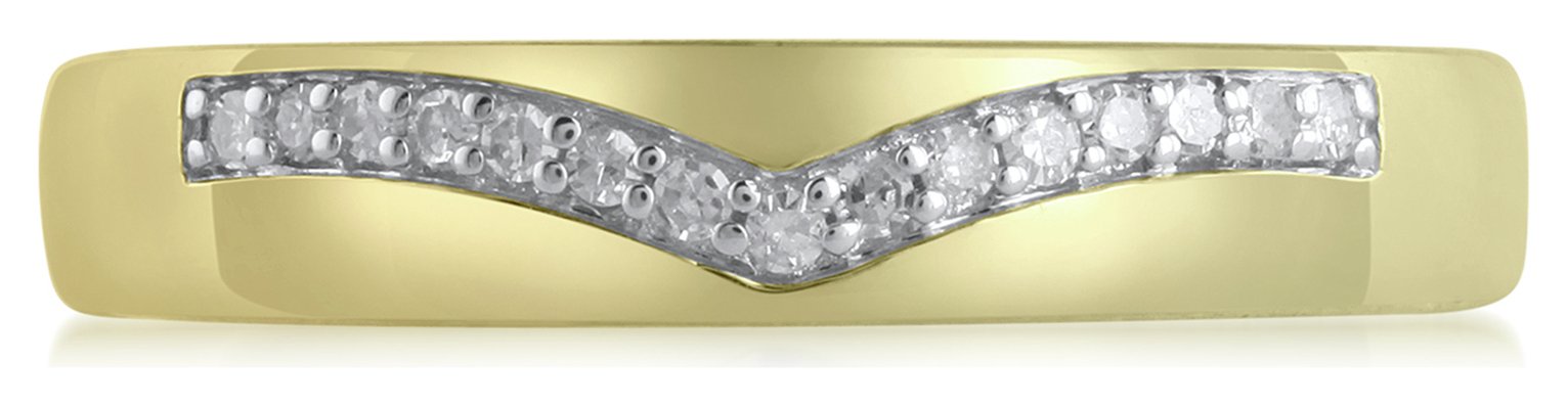 Revere 9ct Gold 0.06ct Diamond Wishbone Engagement Ring N