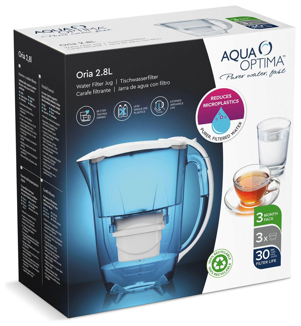 Aqua Optima Oria Water Filter Jug with 3 Filter Cartridges Review