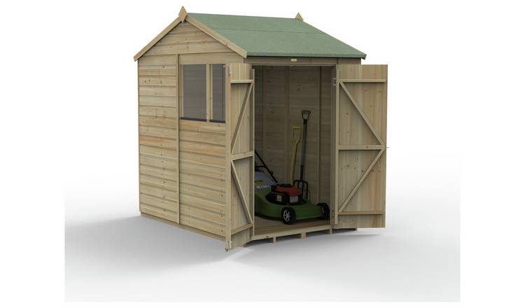 Forest Beckwood Shiplap 2 Windows Reverse Apex Shed - 7x5ft