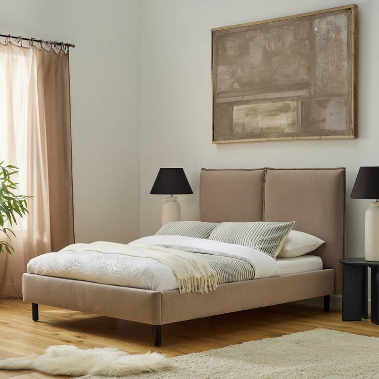 Habitat Rigby Kingsize Velvet Bed Frame - Taupe 0