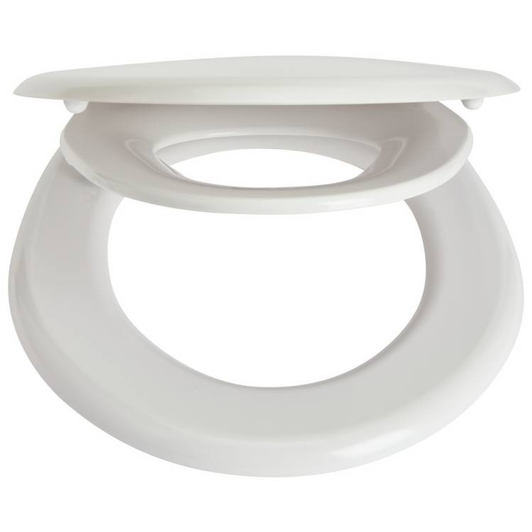 Argos Home Plastic Family Toilet Seat - White  0