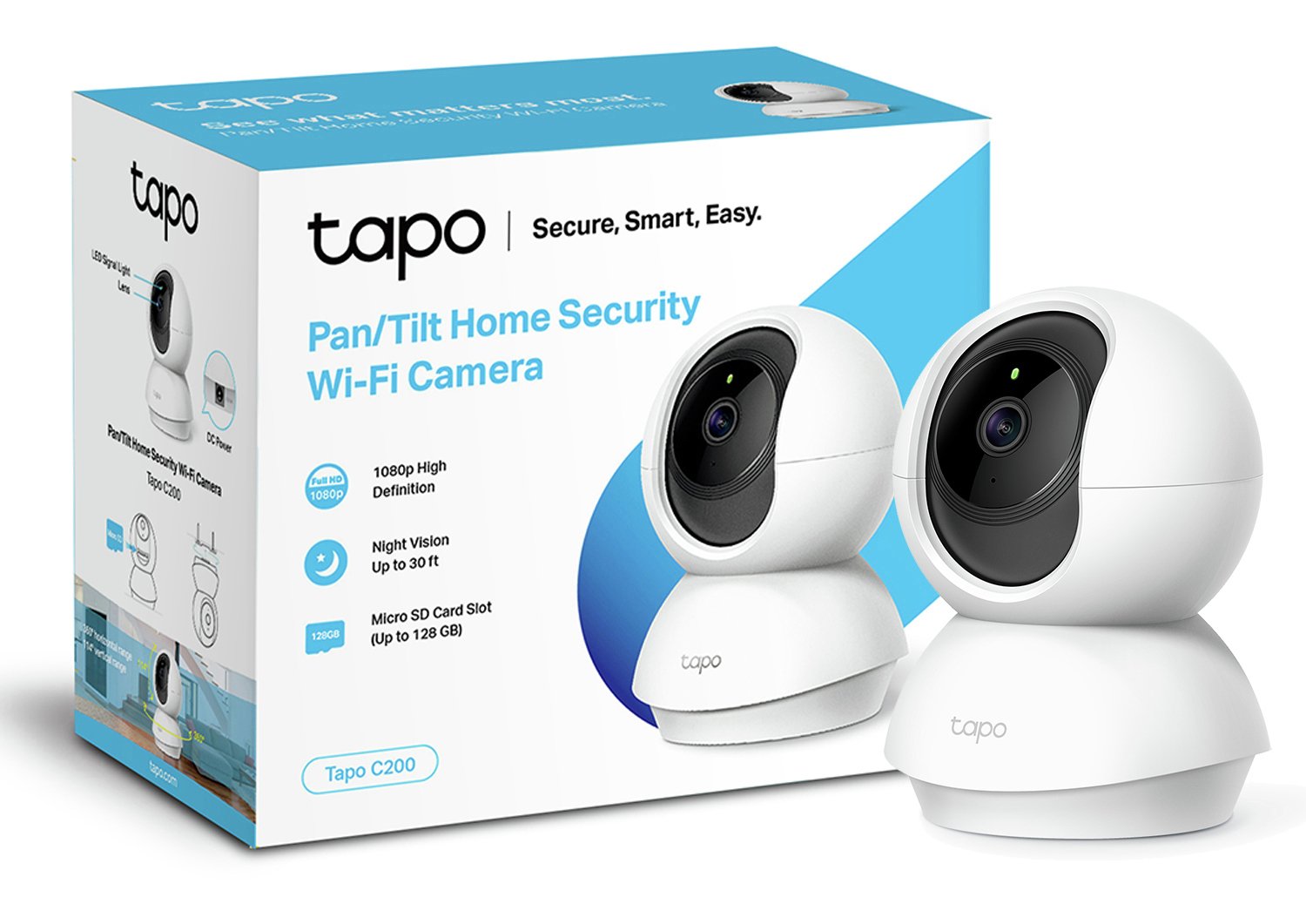 Buy TP-Link Tapo C200 1080P Wi-Fi Smart Indoor Security Camera Smart home  monitoring Argos
