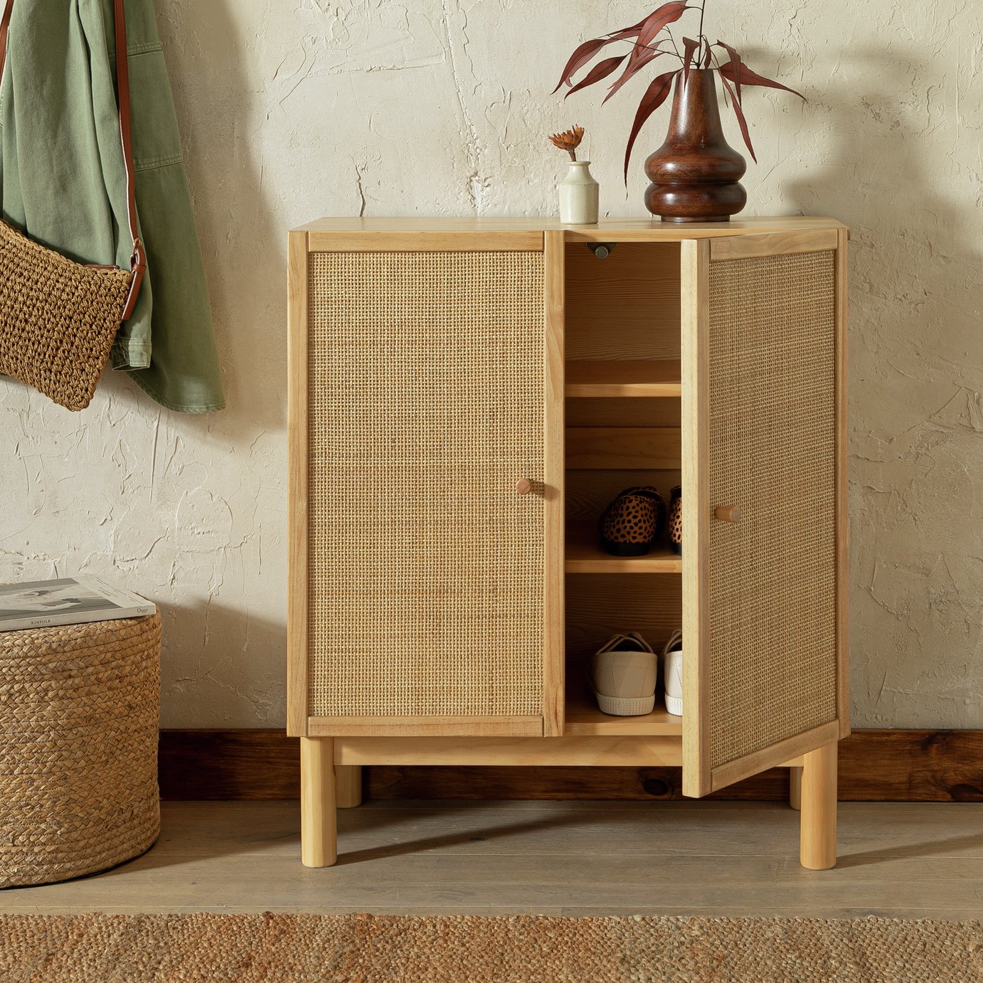 Buy Habitat Simone 2 Door Shoe Storage Cabinet - Oak | Shoe