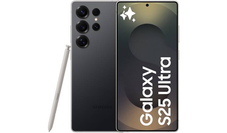 SIM Free Samsung Galaxy S25 Ultra 5G 512GB AI Phone - Black