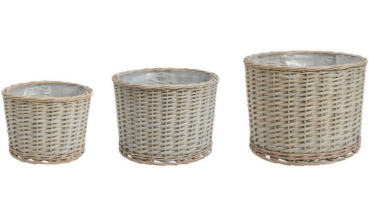 Home 40cm Willow Planter - Set of 3