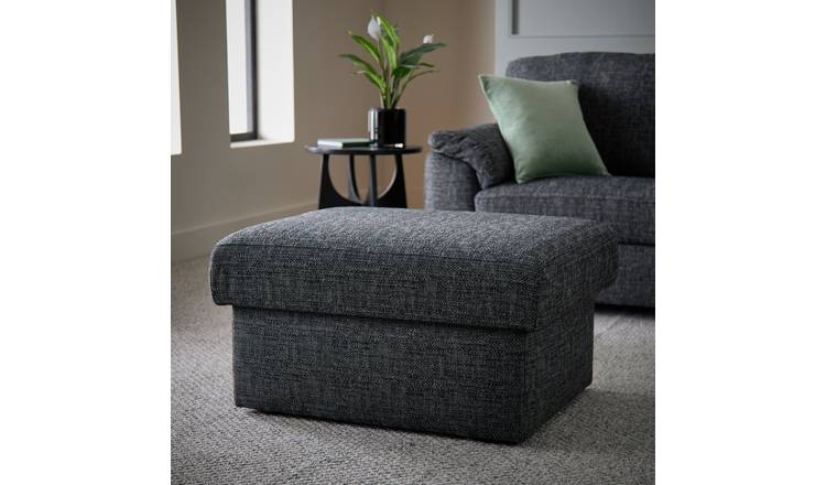 Argos Home Milano Fabric Storage Footstool - Charcoal
