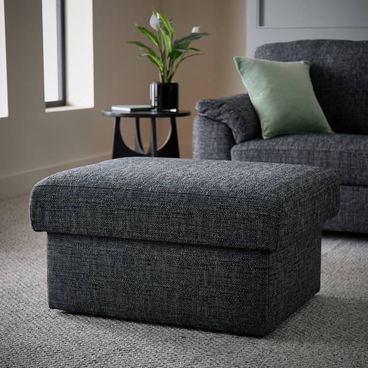 Argos Home Milano Fabric Footstool - Charcoal 0