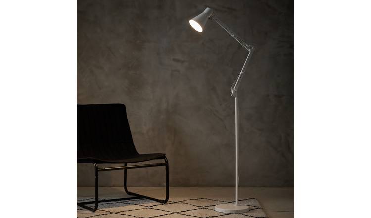 Habitat Swing Arm Floor Lamp - White