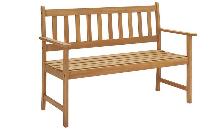 Argos Home Newbury Wooden 2 Seater Garden Bench - Light Wood 2