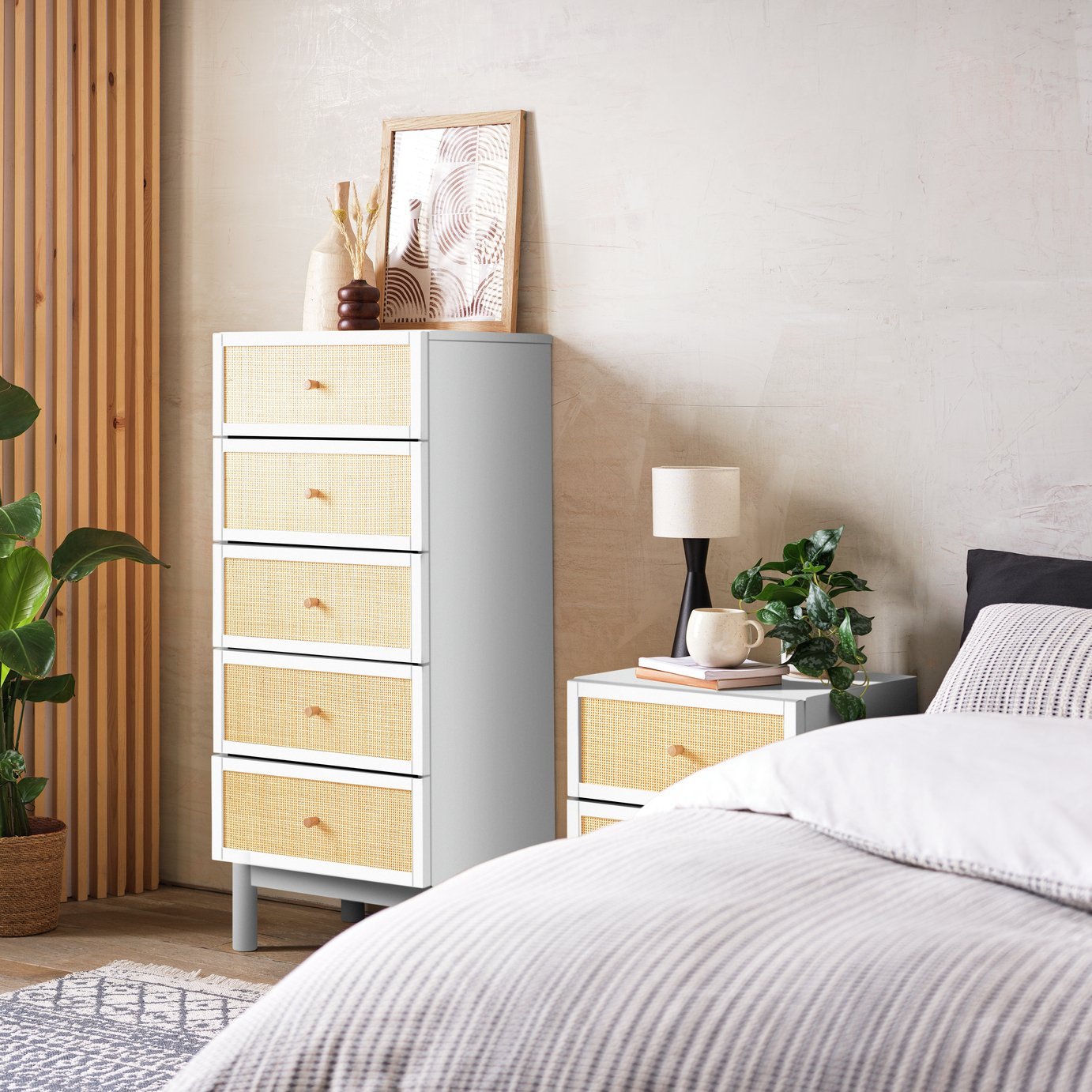 Habitat Simone 5 Drawer Tallboy - White  