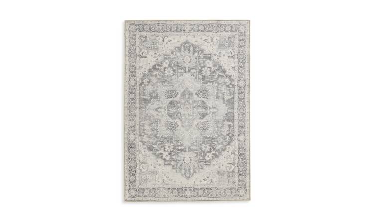 Habitat Vintage Effect Grey Flatweave Rug - 170x120cm