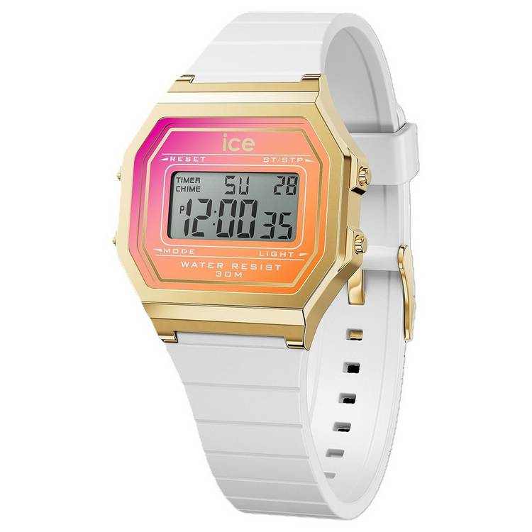 ICE-Watch Retro Digital Dial White Silicone Strap Watch 0