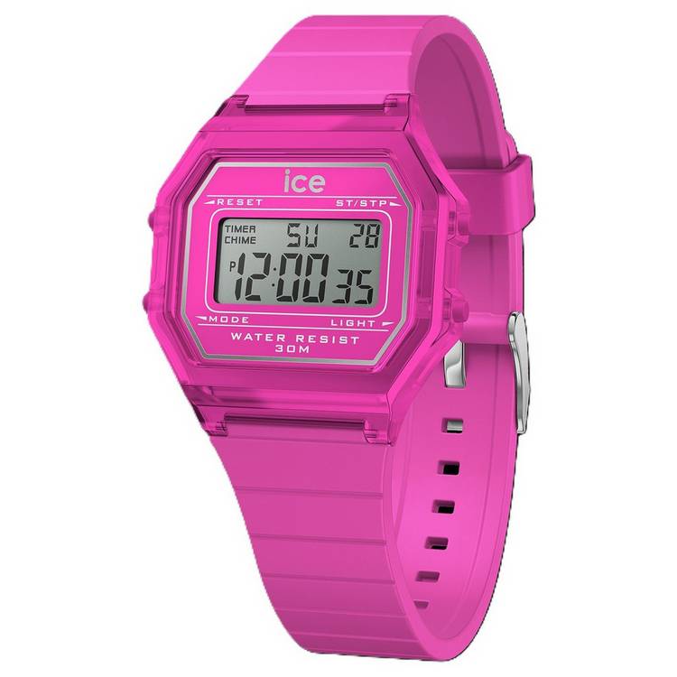 ICE-Watch Retro Digital Dial Pink Silicone Strap Watch 0