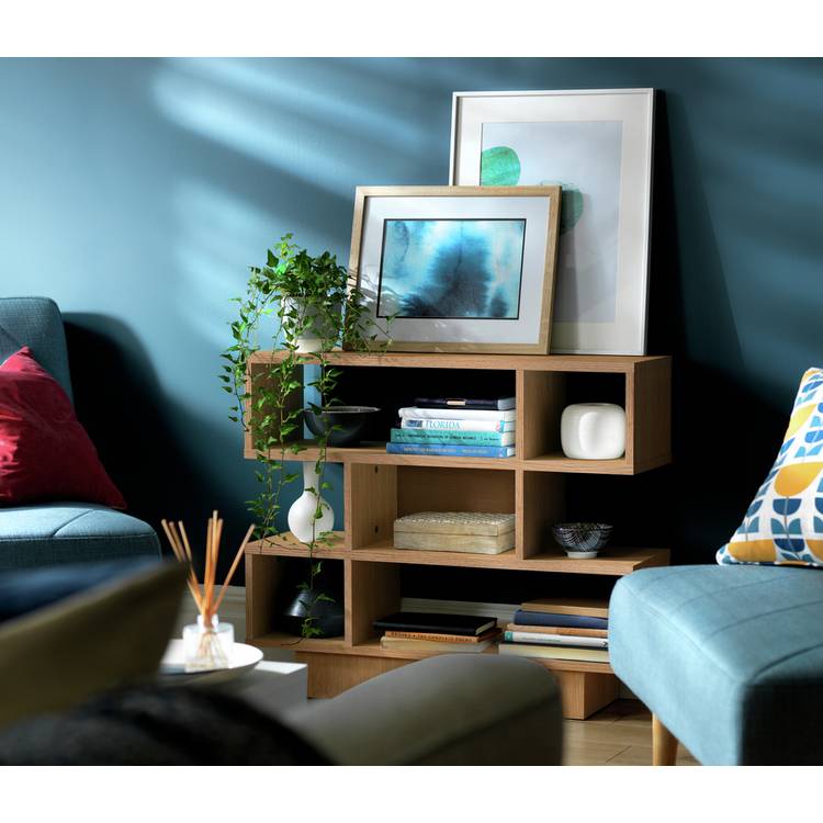 Argos Home Cubes Short Shallow Shelving Unit - Oak Effect 0