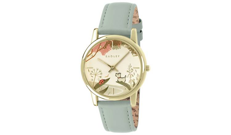 Radley Gold Plated Artichoke Green Leather Strap Watch