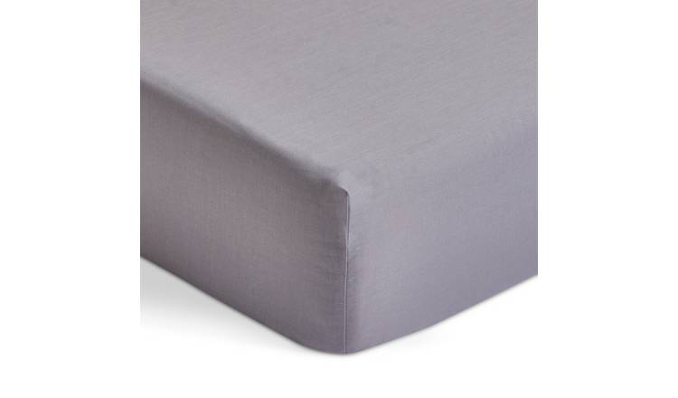 Habitat Polycotton Extra Deep Grey Fitted Sheet - King size