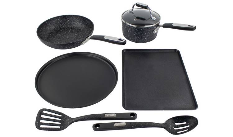 Scoville 6 Piece Aluminium Cookware Set - Black