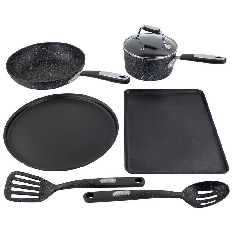 Scoville 6 Piece Aluminium Cookware Set - Black 0
