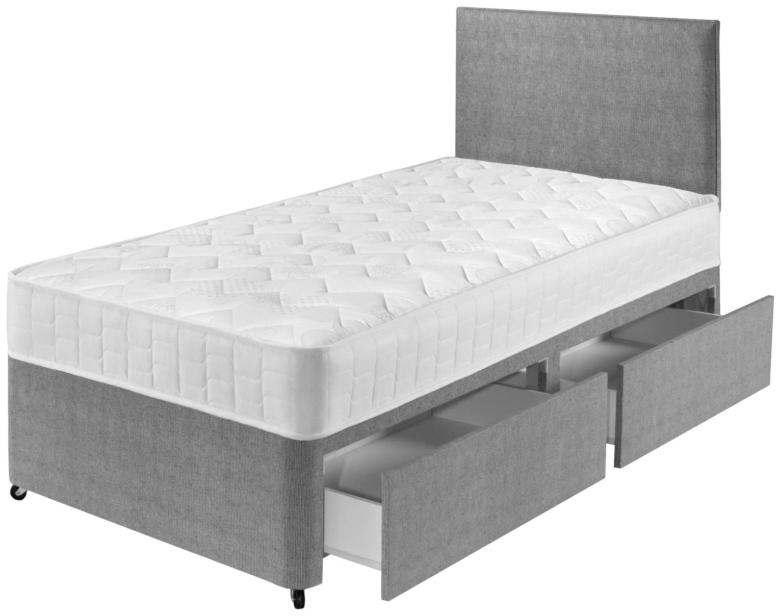 Argos Home Elmdon Single Deep Ortho 2 Drawer Divan Grey (4688806
