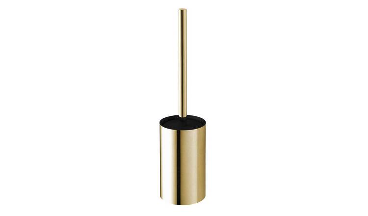 Cosmic Architect Toilet Brush & Holder - Glossy Gold Pvd