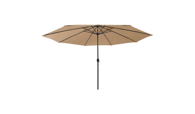 Walplus Polyester Garden Parasol - Taupe - 400 x 250 cm
