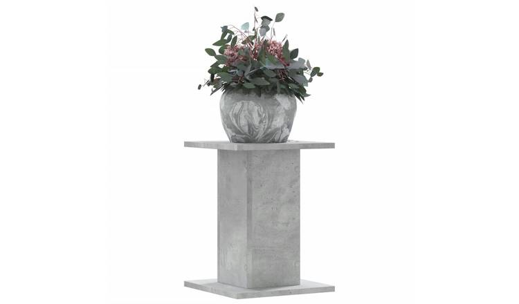 Walplus Pack of 2 Engineered Wood Plant Stand - Concrete Grey - 30x30x40 cm